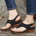 thumbnail image 1 of Sandalias ortopédicas AURIGATE para mujer con soporte de arco, cómodas chanclas con hebilla y correa para el verano, sandalias informales con cuña., 1 of 5