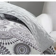 thumbnail image 2 of Harper Lane Grey Starburst Crushed Microfiber Quilt, Full/Queen, 2 of 2