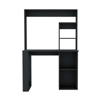 TUHOME Maine Desk With Hutch    Engineered Wood Desks in  Black