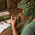 thumbnail image 7 of Fantasy Dragon Hood Hat DIY Crochet Kit Series, Magical Wizard Frog & Wild Animal Wolf Fox Dragon Crochet Craft Set, Relaxing Weekend Handcraft Activity, 7 of 7