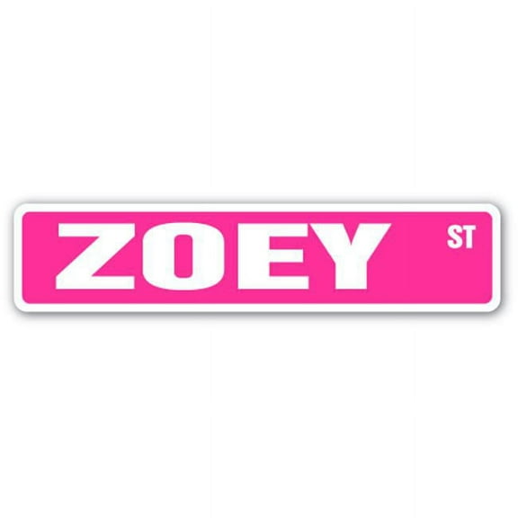 6 x 24 in. Childrens Name Room Street Sign - Zoey