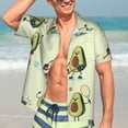 thumbnail image 5 of Picia Avocado for Exercise Gentle Cotton Regular Fit Short Sleeve Casual Hawaiian Shirt for Men-Small, 5 of 9