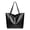 Black, variant on Womens Large Tote Bags with Internal Pocket Fashion Leather Shoulder Purse Zipper Handbags for Ladies Vacation Travel Silver