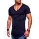 thumbnail image 1 of Qarigey Camiseta de verano de manga corta transpirable con cuello en V de repuesto informal fácil de combinar para adelgazar marido novio ropa Camisetas Azul oscuro XXXL, 1 of 4