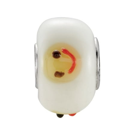 Kera Smiley Face Glass Bead in Sterling Silver