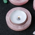 thumbnail image 3 of Pink Candle Holders Rose Quartz Pillar Crystal Tealight Natural, 3 of 6