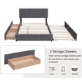 thumbnail image 3 of Bellemave Queen Size Platform Bed with 2 Storage Drawers and 1 Twin XL Trundle, Wooden Upholstered Queen Bed with Linen Fabric for Bedroom (Drak Gray), 3 of 9