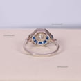 thumbnail image 5 of Princess Blue Sapphire & Diamond Ring, Vintage Ring, 925 Sterling Silver Ring, Statement Ring, Halo Ring, Gift For Her, 5 of 5