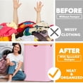 thumbnail image 7 of SpaceAid Double Laundry Hamper 2 Section with Lid and Removable Laundry Bags, 160L Clothes Basket, Pink, 7 of 7