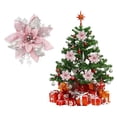 thumbnail image 4 of 1 Pcs Christmas Poinsettia Artificial Flowers Decorations,5.7 Inch Christmas Tree Wreaths Garland Decoration,Glitter Flowers Picks Decor,Glitter Christmas Flowers,(Pink,5.7 in), 4 of 4