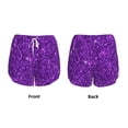 thumbnail image 3 of Xecao Purple Glitter for Double-layer Running Short for Women, Perfect for Gym, Tennis, and More, Featuring a Convenient Pocket-Large, 3 of 7