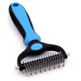 thumbnail image 1 of FrostHike Upgraded Undercoat Rake for Dogs, Cat Dematting Tool, Perfect Deshedding Brush and Grooming Rake for Tangles, Knots or Mats Removal, Blue and Black, 1 of 5