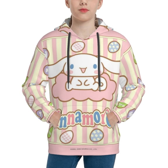 Sanrio Cinnamoroll Kids' Hoodie 3d Print Sweatshirt Soft Pullover Hooded With Big Pockets Fans Gifts For Boys Or Girls Small