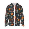 thumbnail image 2 of Uemuo Autumn with Pumpkins Pattern Women's Full Zip UPF 50+ Sun Protection Hoodie Jacket Long Sleeve Sun Shirt Hiking Outdoor Performance with Pockets-, 2 of 9