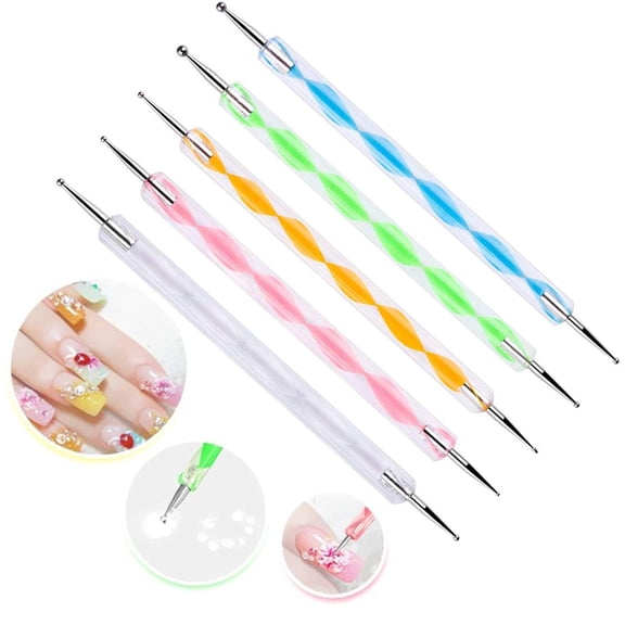 NeoMart - 5 pc 2 Way Dotting Pen Tool Nail Art Tip Dot Paint Manicure kit (5PC)