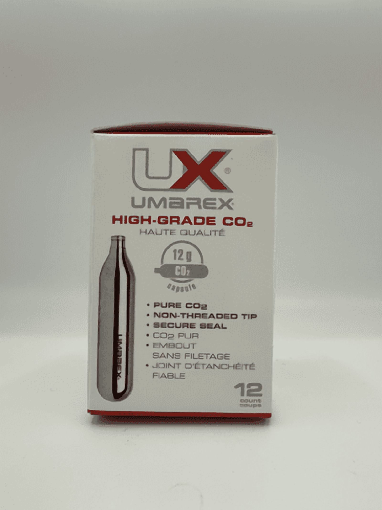 Umarex 12 Gram Non-Threaded CO2 Cartridges, Silver, 12 Pack