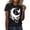 Black, variant on Women's T-Shirts Moon Print Round Neck Short Sleeve Sporty Casual Top for Everyday Wear