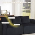 thumbnail image 3 of Lunale 3-Seater Modular Sectional Sofa, 92" Boneless Cloud Couch, No Assembly Required, Modern Corduroy Sofa for Living Room, Black, 3 of 7