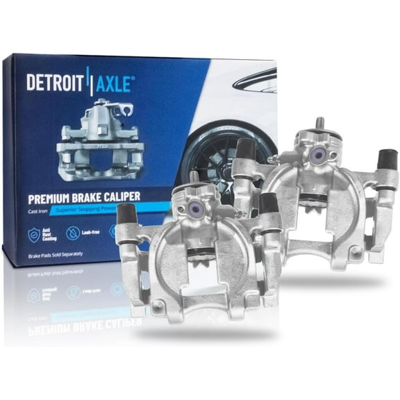 Detroit Axle - 2pc Rear Brake Calipers for 2013-2020 Ford Fusion Lincoln MKZ, 2017-2020 Continental Disc Brake Calipers w/Brackets 2014 2015 2016 2017 2018 2019 Replacement Assembly