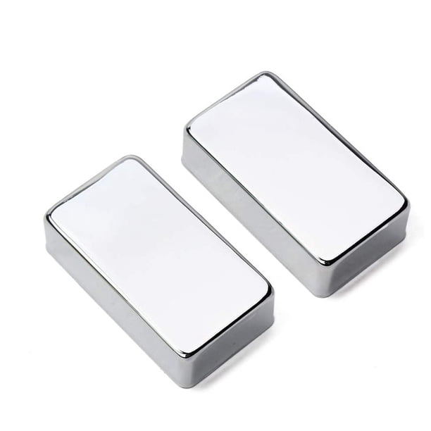 Wosthever 2 piezas de fundas para pastillas de guitarra eléctrica, caja de Metal a prueba de polvo, repuestos para instrumentos musicales Accesorios para instrumentos musicales Plata