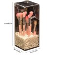 thumbnail image 2 of Soporte para brochas de maquillaje, soporte para lápiz de cejas transparente, soporte para cosméticos con perla falsa, 2 of 8