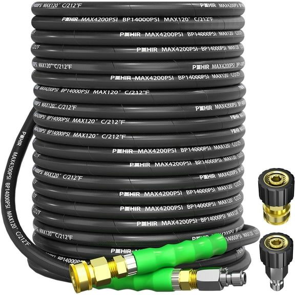 POHIR 100FT 3/8" Pressure Washer Hose 4200PSI Flexible Wire Power Extension Hose