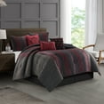 Lanco Luxury Black Red Comforter Set King Size , 7 Piece Terry