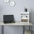 thumbnail image 7 of Ballucci File Organizer, 2-Tier Document Paper Sorter, Stackable Wood Desk Organizer Mail Holder, Monitor Stand with Storage Shelves, White, 7 of 7