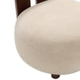 thumbnail image 4 of Christopher Knight Home Velvet Upholstered Accent Chair with Solid Wood Frame, Light Brown + Walnut, 4 of 10