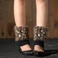 thumbnail image 2 of Visland Women Boots Socks, Fashion Casual Leopard Print Soft Cozy Fluffy Crochet Knitted Autumn Winter Short Leg Warmers Boot Cuffs Toppers Socks for Outdoor Daily Wear, 2 of 7