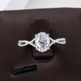 thumbnail image 4 of solitaire jewels 1.7CT Oval Moissanite Twisted Shank Engagement Ring For Women, 18K White Gold, 4 of 7