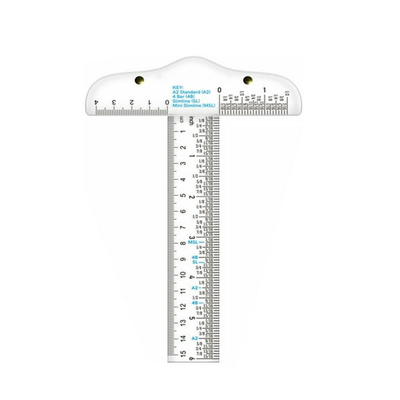 6" Clear Acrylic T-Square Ruler For Easy Reference Crafting T-Square Ruler Handtool In Both Inch And Metric Measurements