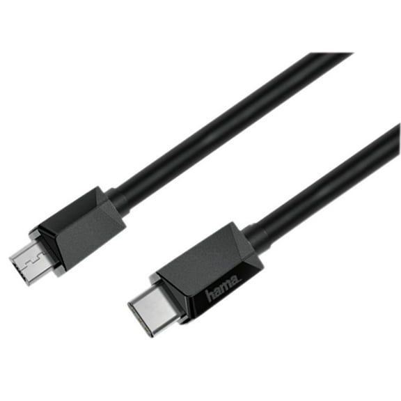 HAMA - USB-C Plug to Micro USB Plug USB 2.0 Lead, 0.75m Black -
