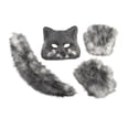 thumbnail image 1 of Conjunto de disfraz de cosplay Accesorios cómodos decorativos con máscara Guantes Cola para gris, 1 of 9