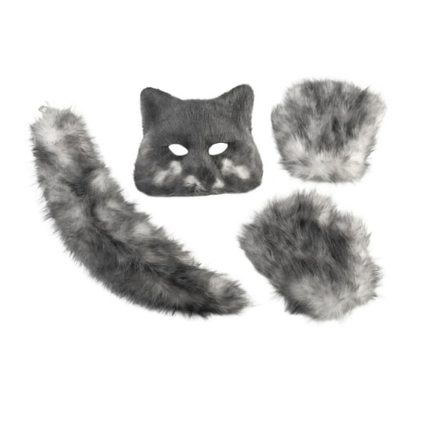 Conjunto de disfraz de cosplay, ropa ligera de Halloween para fiestas temáticas, regalo para festivales gris