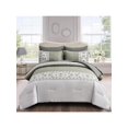 thumbnail image 1 of Homehours King Comforter Set Greyish Green Boho Bed in a Bag 7 Piece, Bohemian Floral Patchwork Bedding with Comforter and Sheet Set, Soft Microfiber, 1 of 5