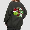 thumbnail image 4 of Christmas Sweatshirt Women Santa Claus Graphic Crewneck Oversized Xmas Holiday Pullover Dark Gray Medium, 4 of 5
