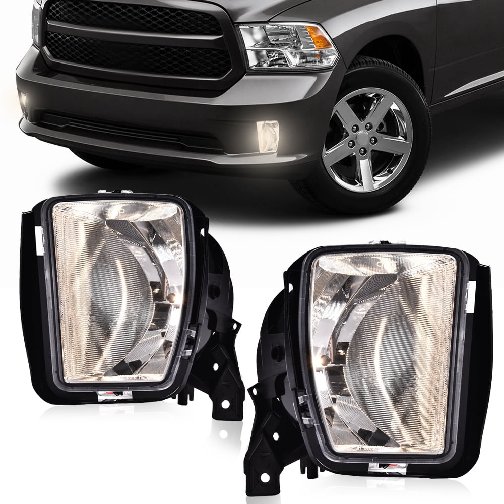 PIT66 Fog Light Fit for 13-18 Dodge Ram 1500 Pickup/2019 Dodge Ram 1500 Classic Fog Lamp Assembly Driver & Passenger Side Left/Right