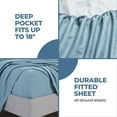thumbnail image 5 of BNM Melange Soft Flannel Cotton Sheet Set, Full, Blue, 5 of 11