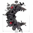thumbnail image 2 of Black Rose Moon Wreath, Gothic Crescent Moon Eucalyptus Wreath with Red Berries, Halloween Black Floral Wreath for Front Door Wall Decor, 2 of 8