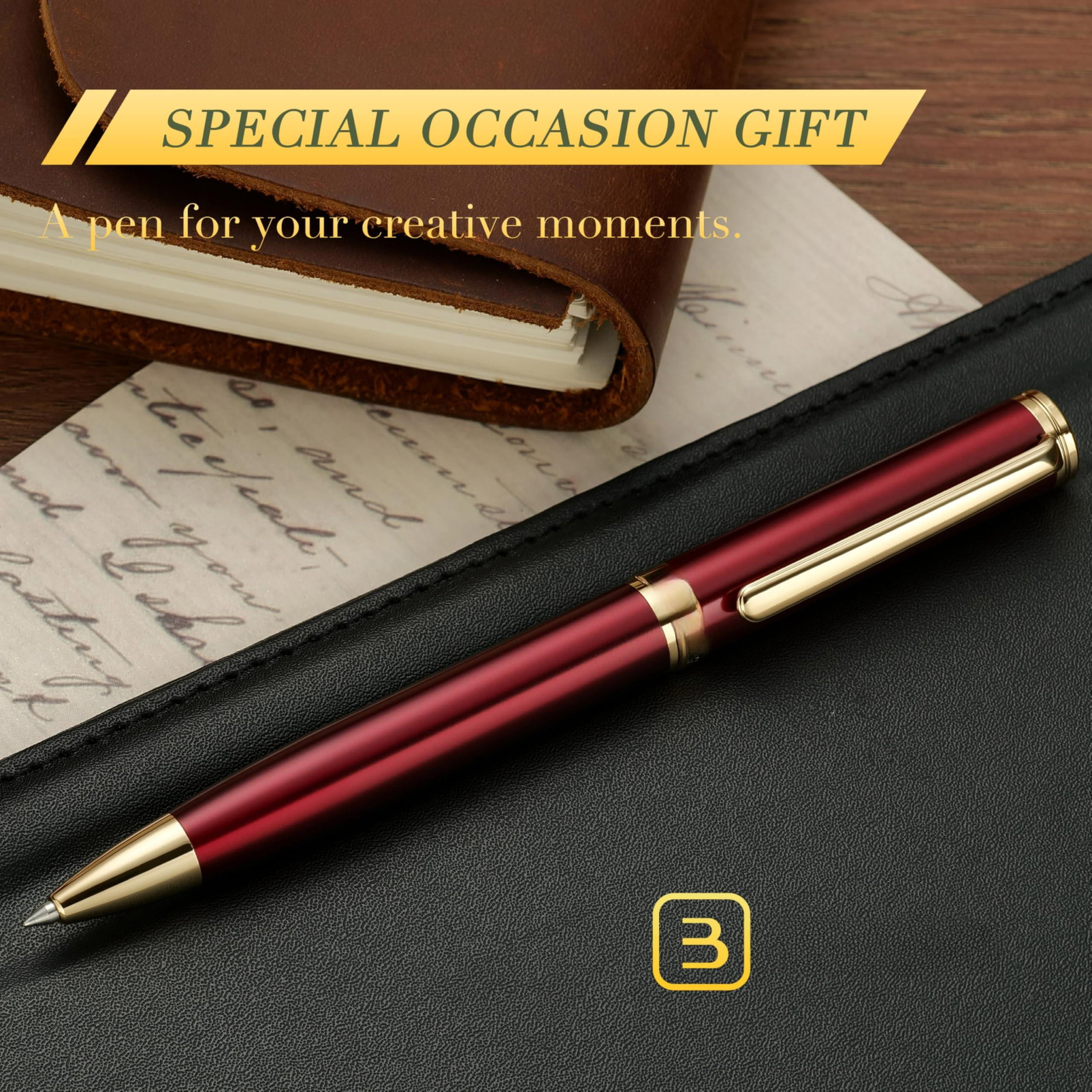 Red Lacquer Gel Pen With Finish  Retractable Pens Gift Set Professional Elegant Writing Executive Office Nice Fancy Designer For Men And Women