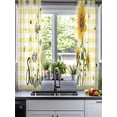 thumbnail image 2 of Sunflowers Sheer Curtains 39 Inch Length 2 Panels Set for Living Room/Bedroom, Spring Summer Bees Floral Yellow Plaid Kitchen Curtains Grommet Semi-Sheer Curtains Drapes Window Treatments 27.5"x39"x2, 2 of 7