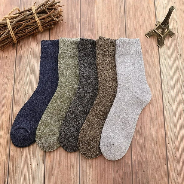 5 Pairs Thicken Wool Socks Men High Quality Towel Keep Warm Winter Socks  Cotton Christmas Gift Socks For Man Thermal Size 38-45 