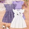 thumbnail image 2 of Gibobby Little Girl Summer Dresses 3 Pack Ruffled Floral Flutter Sleeveless Summer Outfits For 3t 4t 5t 6t 7t 8t Girl Dailywear(9-18 Months,Grey), 2 of 8