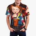thumbnail image 2 of Lsque Chucky Pattern Golf Shirts for Men Dry Fit Print Moisture Wicking Performance Short Sleeve Polo Shirt-Medium, 2 of 7