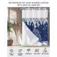 thumbnail image 7 of No Hook Navy Blue Christmas Shower Curtain with Snap in Liner Set, Snow Xmas Tree Balls Botanical Waterproof Fabric Bathroom Curtains with See Through Top Window, Hotel Style Small 36 x 72 Inch, 7 of 7