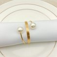 thumbnail image 4 of Zeus 6Pcs Artificial Pearl Spring Shape Towel Napkin Ring Hotel Party Banquet Decor, 4 of 7