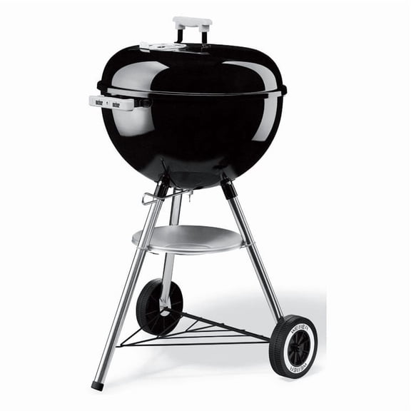 Weber Original Charcoal Grill, 18" Kettle Grill with Lid and Wheels, Black