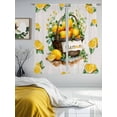 thumbnail image 2 of Lemon Basket Summer Sheer Curtains 63 Inch Length 2 Panels Set, Farmhouse Eucalyptus Grey Wooden Voile Window Treatment Rod Pocket Curtains Sheers Drapes for Bedroom/Living Room/Kitchen 52x"63"x2, 2 of 7