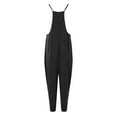 thumbnail image 4 of Salopettes Décontractées pour Femmes, Sans Manches à Bretelles Spaghetti Ajustables, Polyester, Coupe Ample, 4 of 6